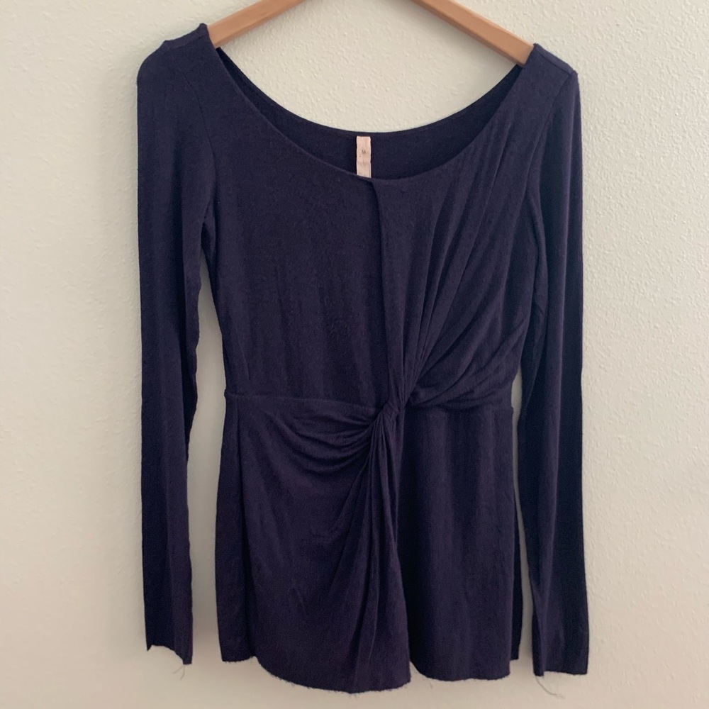 Bailey 44 Long Sleeve Twist Top, Eggplant, Size M